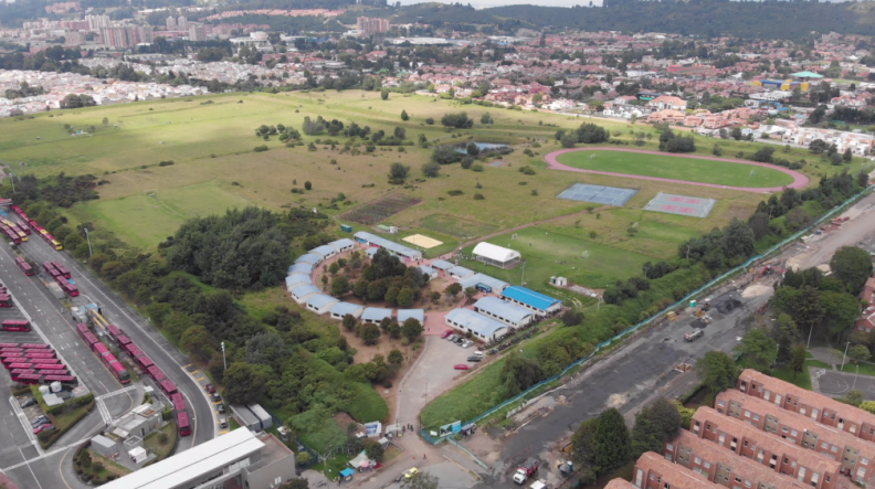 Vista aérea del campus de Valmaría - Universidad Pedagógica Nacional.